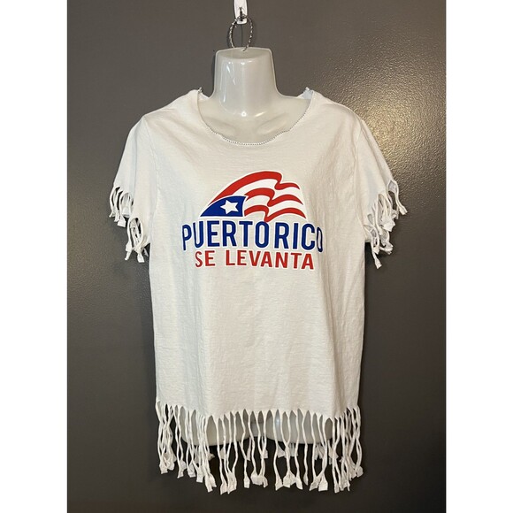 Puerto Rico Se Levanta Shirt Womens Small Fringe Festival Graphic Tee - Picture 1 of 6